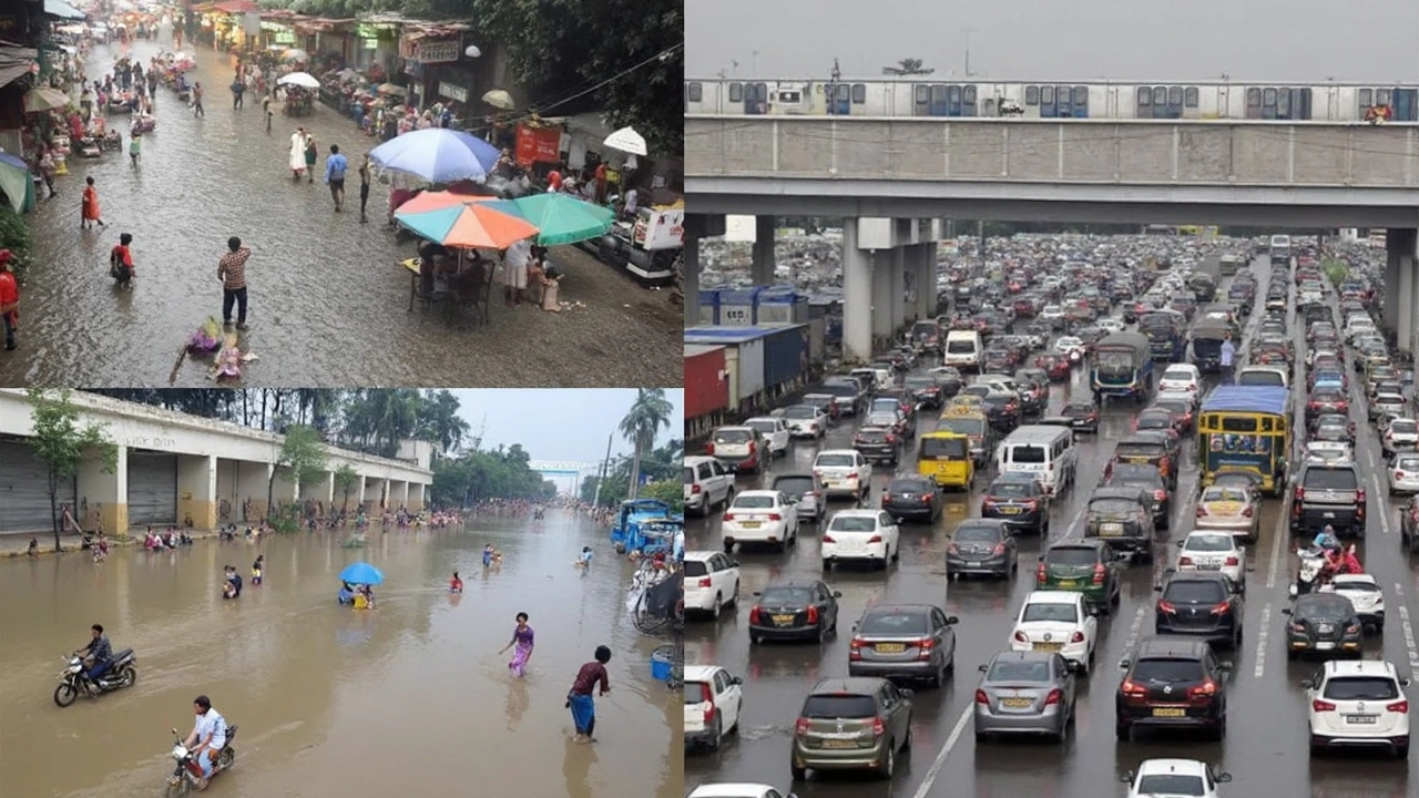 Heavy Rains Wreak Havoc in Delhi-NCR: Streets Flooded, Traffic at Standstill, Air Turns Cleanest in Years